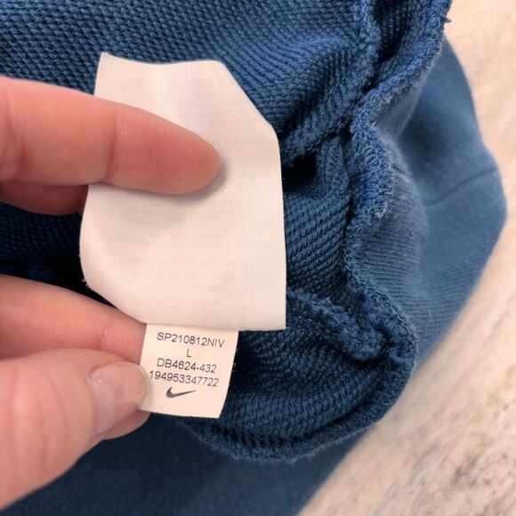 Nike Dri-Fit Teal White Womens L Get It Fleece Training Crop Crewneck Sweatshirt - Picture 7 of 9